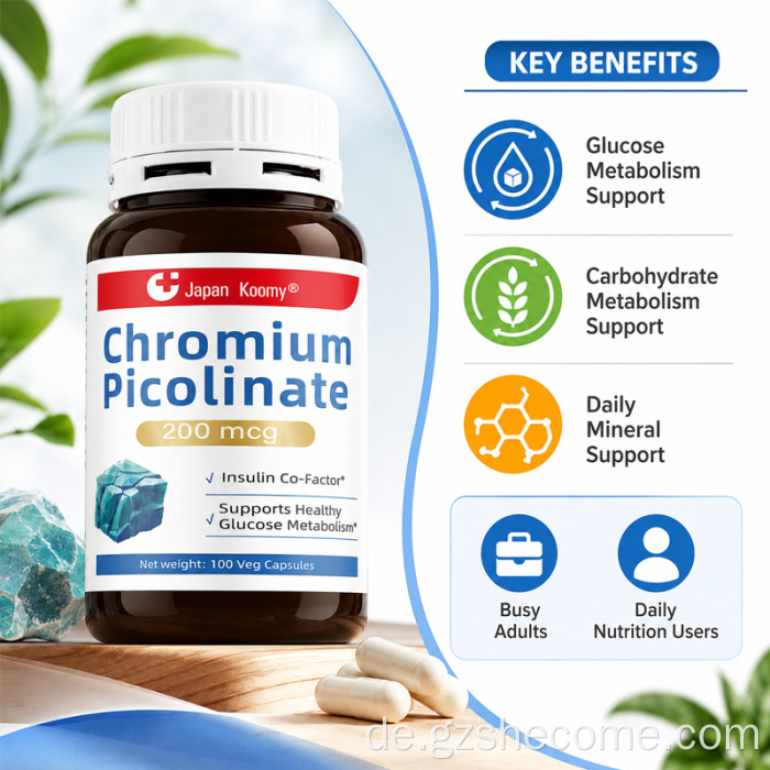 Shecome Chromium Picolinate Kapseln Glukosestoffwechsel